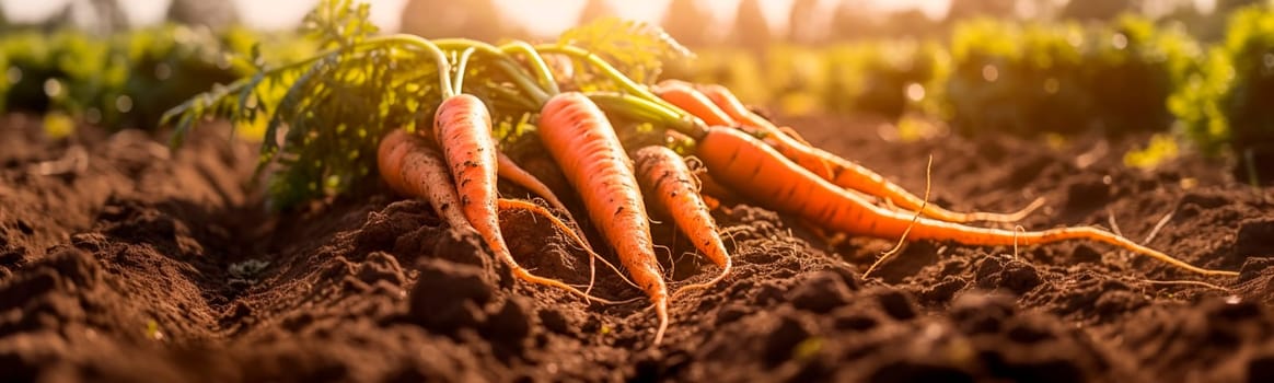 Carrot harvest in the garden. Generative AI,