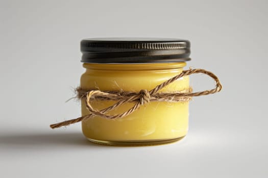 Mockup of Shea Butter Product Packaging in a Jar on a White Backgroun
