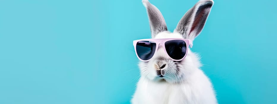 Rabbit with glasses background. Generative AI,