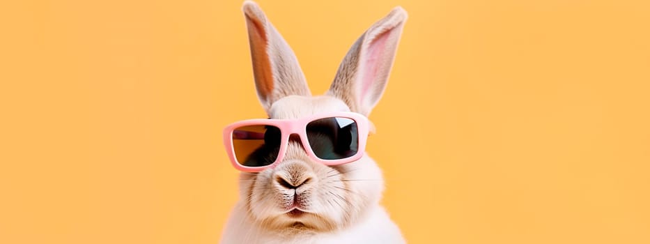 Rabbit with glasses background. Generative AI,