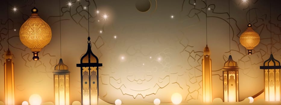 muslim picture lamps. Generative AI,