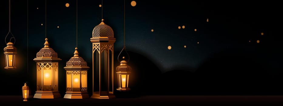 muslim picture lamps. Generative AI,