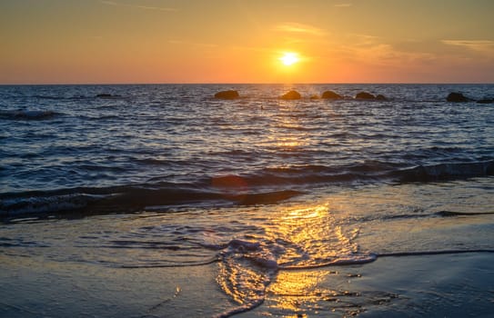 orange sunset over the Mediterranean sea in Cyprus Gaziveren 3