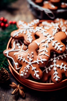 Christmas cookies on the table. Generative AI, Food.