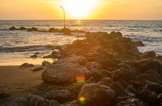 lighthouse at sunset and beautiful view