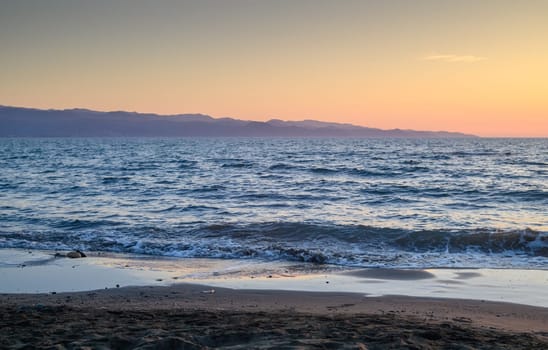 A hot summer sunset over the Mediterranean Sea.3