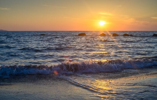 A hot summer sunset over the Mediterranean Sea.2