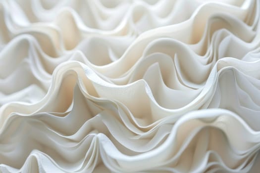 Wavy white fabric pattern on background for fashion and beauty design concept