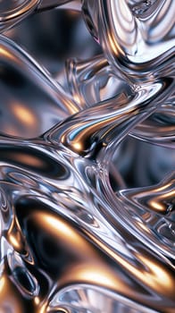Abstract liquid metal texture with shiny reflections