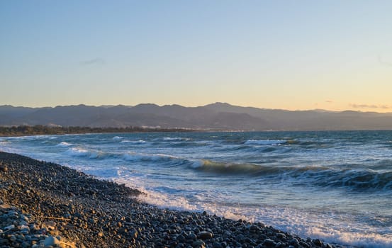 Beautiful sunset shot of a seascape view of and sea coast 3