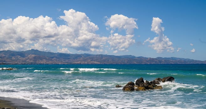 view of coast of sea in cyprus