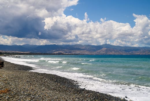 Beautiful landscape with arid mountain hills and beautiful coastline 3