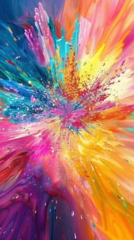 Colorful abstract paint splash explosion