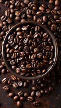 A plantbased bowl filled with singleorigin coffee beans, also known as Kapeng barako, displayed on a table. Each bean is an essential ingredient in making delicious coffee drinks