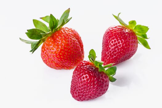 Pile of delicious fresh red strawberries on white background 3