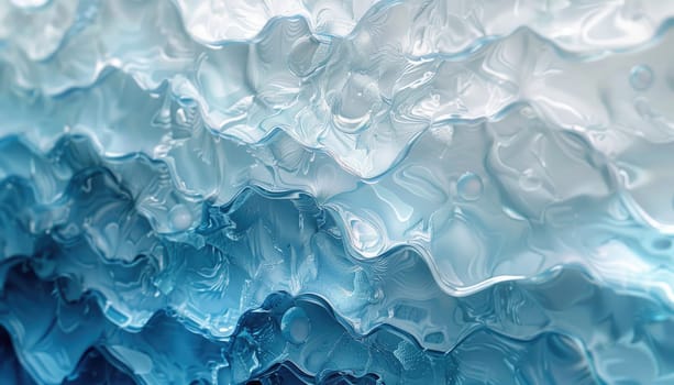 A blue and white image of ice cubes by AI generated image.