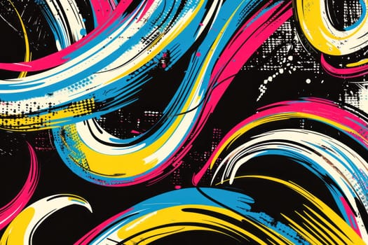 Vibrant colorful strokes on dark background abstract artistic concept for design, fashion, and beauty inspiration