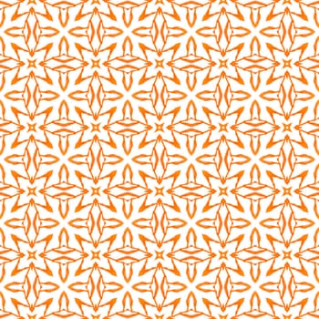 Trendy organic green border. Orange marvelous boho chic summer design. Organic tile. Textile ready attractive print, swimwear fabric, wallpaper, wrapping.