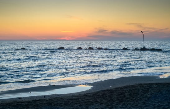 beautiful summer evening on the Mediterranean coast on the island of Cyprus 1