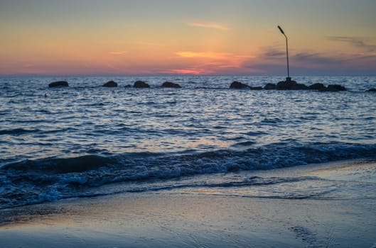 beautiful summer evening on the Mediterranean coast on the island of Cyprus 2