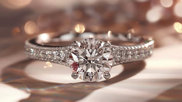 Luxury diamond engagement ring with sparkling gemstone band perfect for marriage proposals