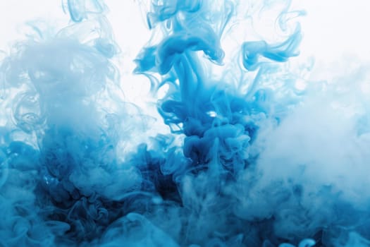 Blue smoke in water surreal beauty of nature in artistic composition with smoke and liquid interplay