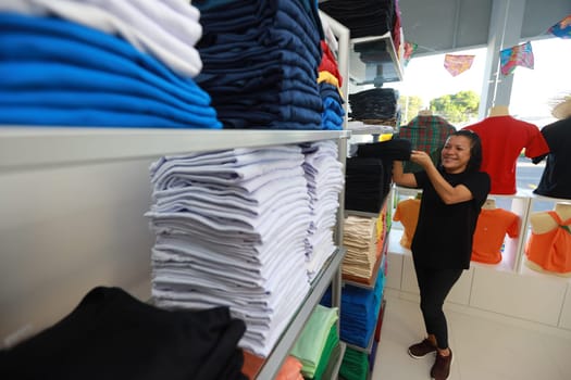 salvador, bahia, brazil - june 7, 2024: loja de venda roupas em uma junto a uma fábrica de costura na cidade de Salvador.