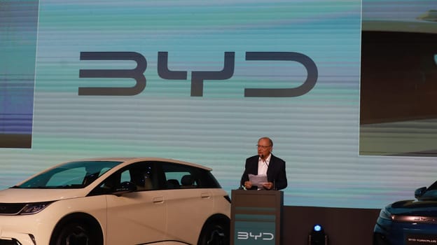 camacari bahia, brazil - october 11, 2023: Geraldo Alckmin, Vice President of Brazil, seen during the launch of the BYD factories in the city of Camacari.

