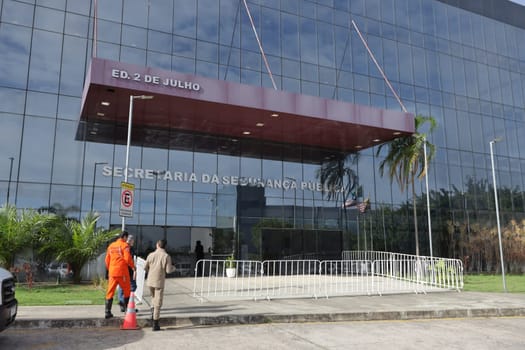 salvador, bahia, brazil - february 12, 2024: Security forces professionals working at the integrated control and command center in the city of Salvador