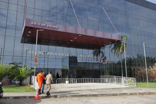 salvador, bahia, brazil - february 12, 2024: Security forces professionals working at the integrated control and command center in the city of Salvador