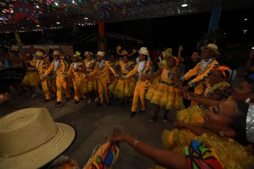 salvador, bahia, brazil - may 28, 2024: June gang performs during the celebration of the Sao Joao festivities, in the city of Salvador.