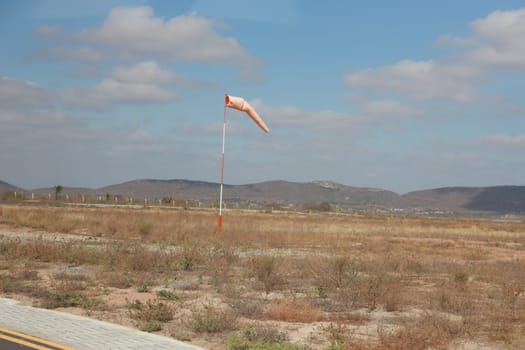 monte santo, bahia, brazil - october 31, 2023: windsock instrument for measuring wind direction, seen at an airport in Bahia.