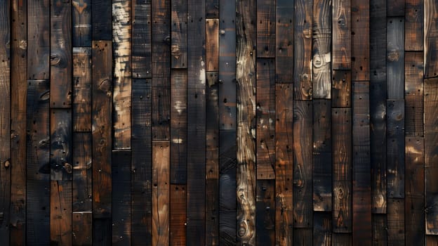 A closeup of a brown hardwood wall made of wooden planks, creating a beautiful pattern. The facade of the building is a mix of wood, metal, and glass elements