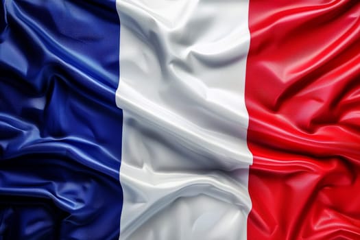 The French flag is waving in the wind..