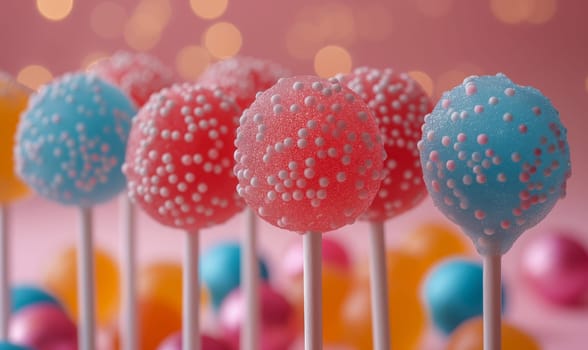 Assorted cake pops decorated with sprinkles.