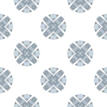 Textile ready valuable print, swimwear fabric, wallpaper, wrapping. Black and white fabulous boho chic summer design. Tiled watercolor background. Hand painted tiled watercolor border.
