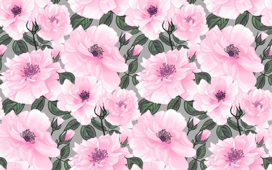 Seamless floral pattern for women with roses for surface design beautiful fabric and textile manufacturing stationery and packaging