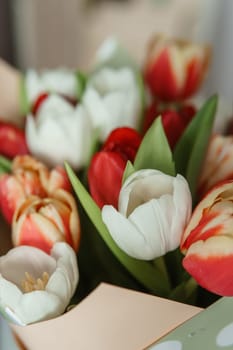 Floral Magic: Close-up of Tulip Bouquet for the Spring Holiday