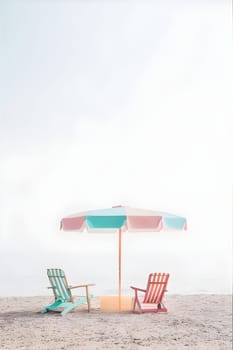 Coastal Retreat: Relaxing on Wooden Beach Chairs
