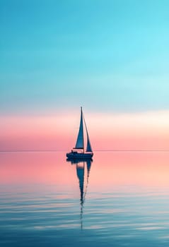 Sunset Sailing on a Tranquil Sea