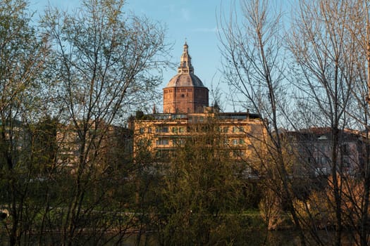 Nice view of Duomo di Pavia (Pavia Cathedral) in Pavia at sunny day, Lombardy, italy.