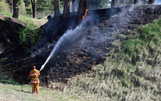 Firefighters successfully contained a large grass fire near rural homes, preventing any damage to the properties. Their swift response and effective coordination ensured the safety of the residents.