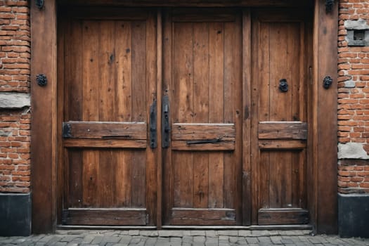Weathered yet grand, these wooden doors tell stories of historical architectural beauty.
