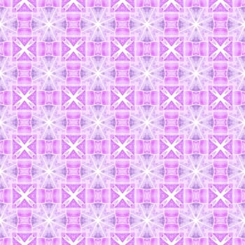Watercolor medallion seamless border. Purple grand boho chic summer design. Medallion seamless pattern. Textile ready delightful print, swimwear fabric, wallpaper, wrapping.