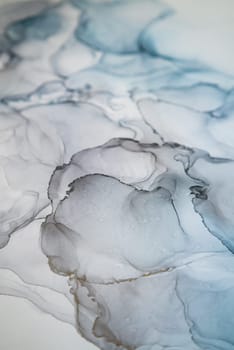 Part of original alcohol ink painting. Modern art. Abstract colorful background, wallpaper. Marble texture. Fluid Art for modern banners, ethereal graphic design.