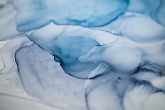 Part of original alcohol ink painting. Modern art. Abstract colorful background, wallpaper. Marble texture. Fluid Art for modern banners, ethereal graphic design.