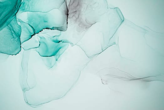 Ink, paint, abstract. Closeup of the painting. Colorful abstract painting background. High quality details. Sky blue, green, ultramarine.