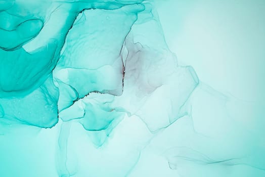 Ink, paint, abstract. Closeup of the painting. Colorful abstract painting background. High quality details. Sky blue, green, ultramarine.