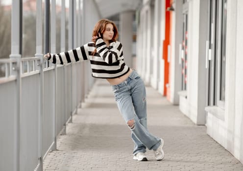Beautiful Young Teenage Girl Poses Elegantly