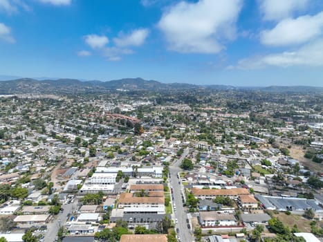 Aerial view of houses and communities in Vista, Carlsbad in North County of San Diego, California. USA.